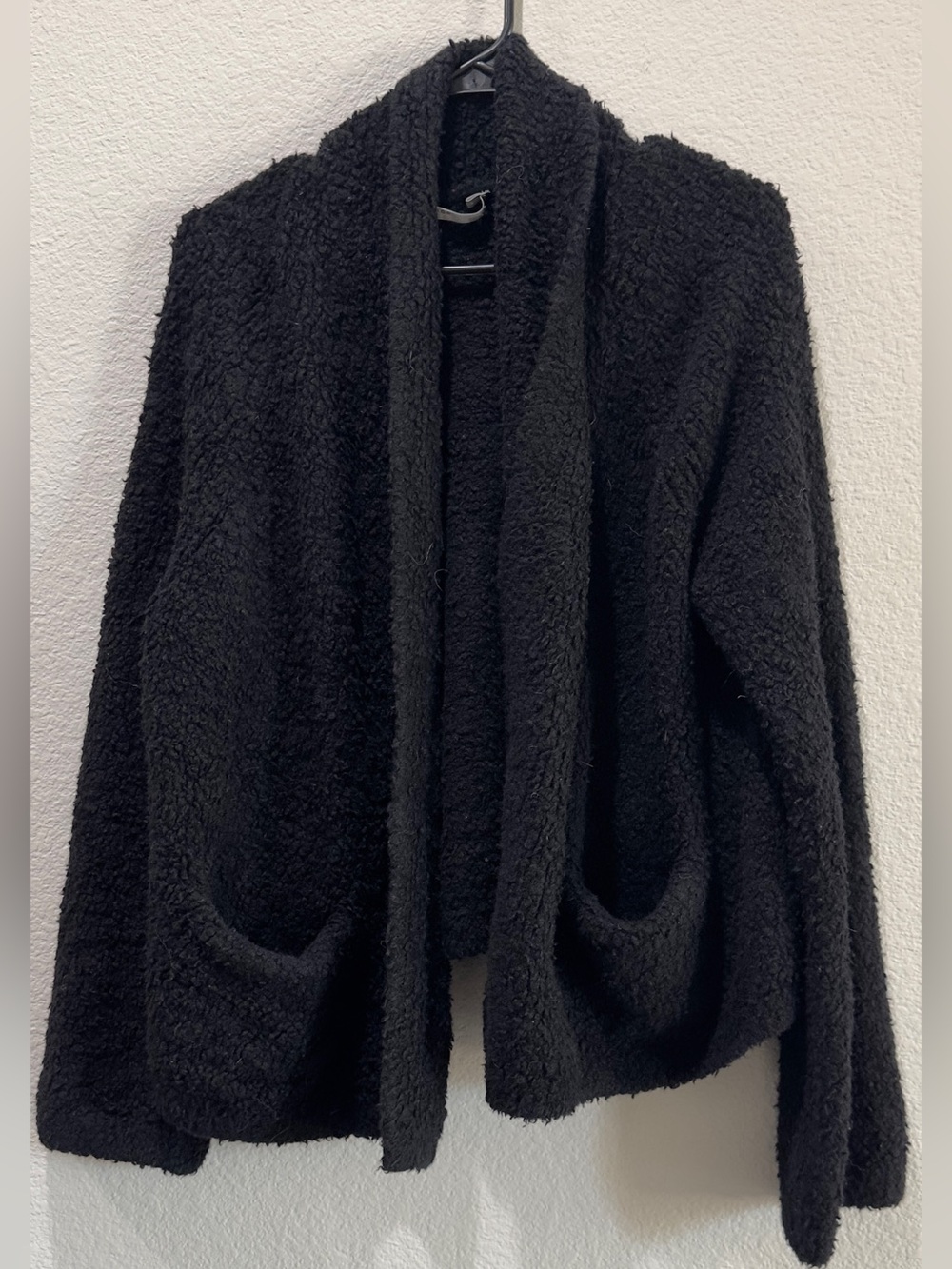 Vince-Wool/Cashmere Cozy Black Open-Front Women's Sweater Cardigan